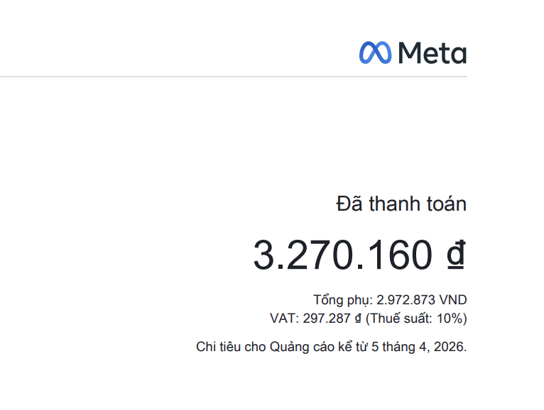 Meta dừng tính khoản VAT trên thanh toán
